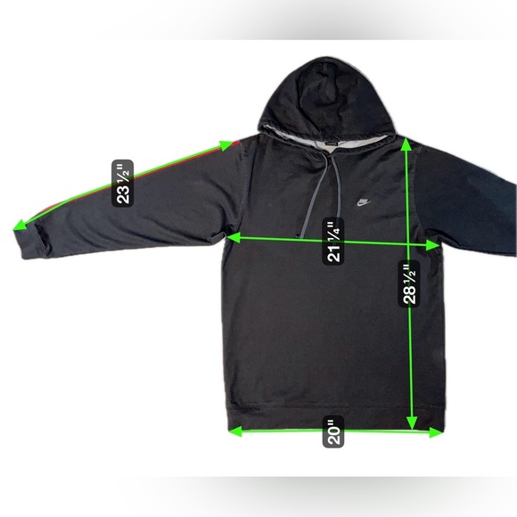 Nike Track Hoodie Men’s Small Black Red Stripe Pullover Gym Running Sweatshirt - Picture 2 of 5